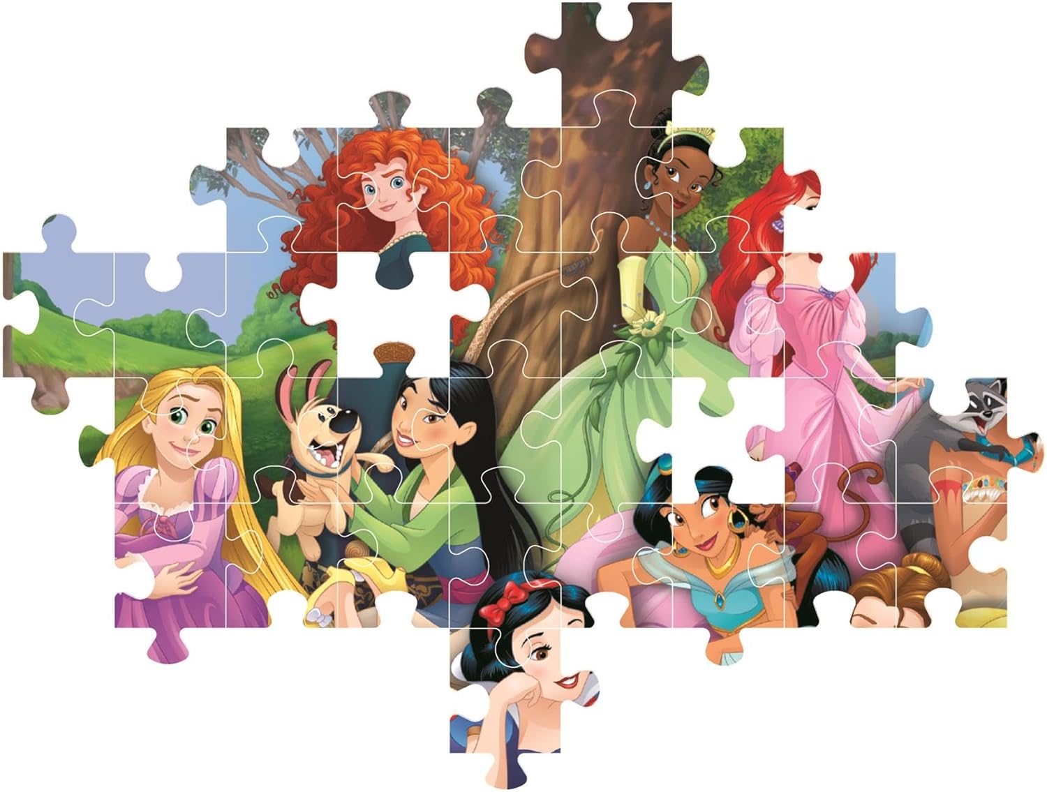 Clementoni Supercolor Disney Princess - Puzzle 104 Teile ab 6 Jahren - buntes Kinderpuzzle mit besonderer Leuchtkraft & Farbintensität - Puzzle für Kinder 25019
