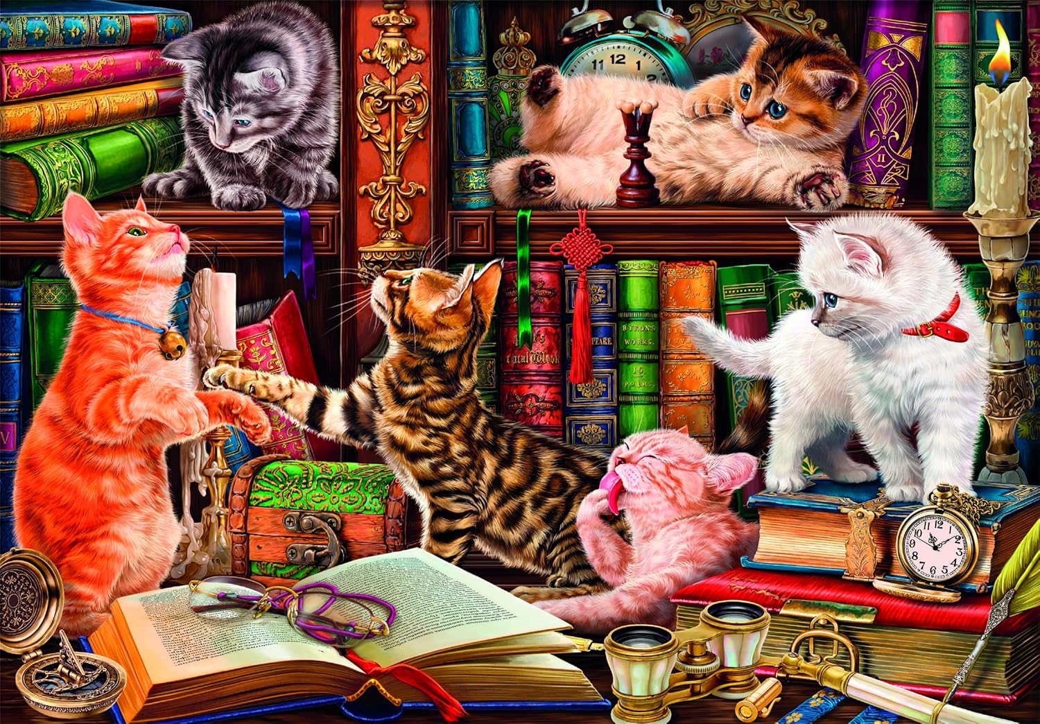 Clementoni Neugierige Katzen Puzzle 1000 Teile Erwachsene - Katzen Puzzle Erwachsene in 70 x 50 cm - Puzzle Erwachsene anspruchsvoll von Clementoni 37107