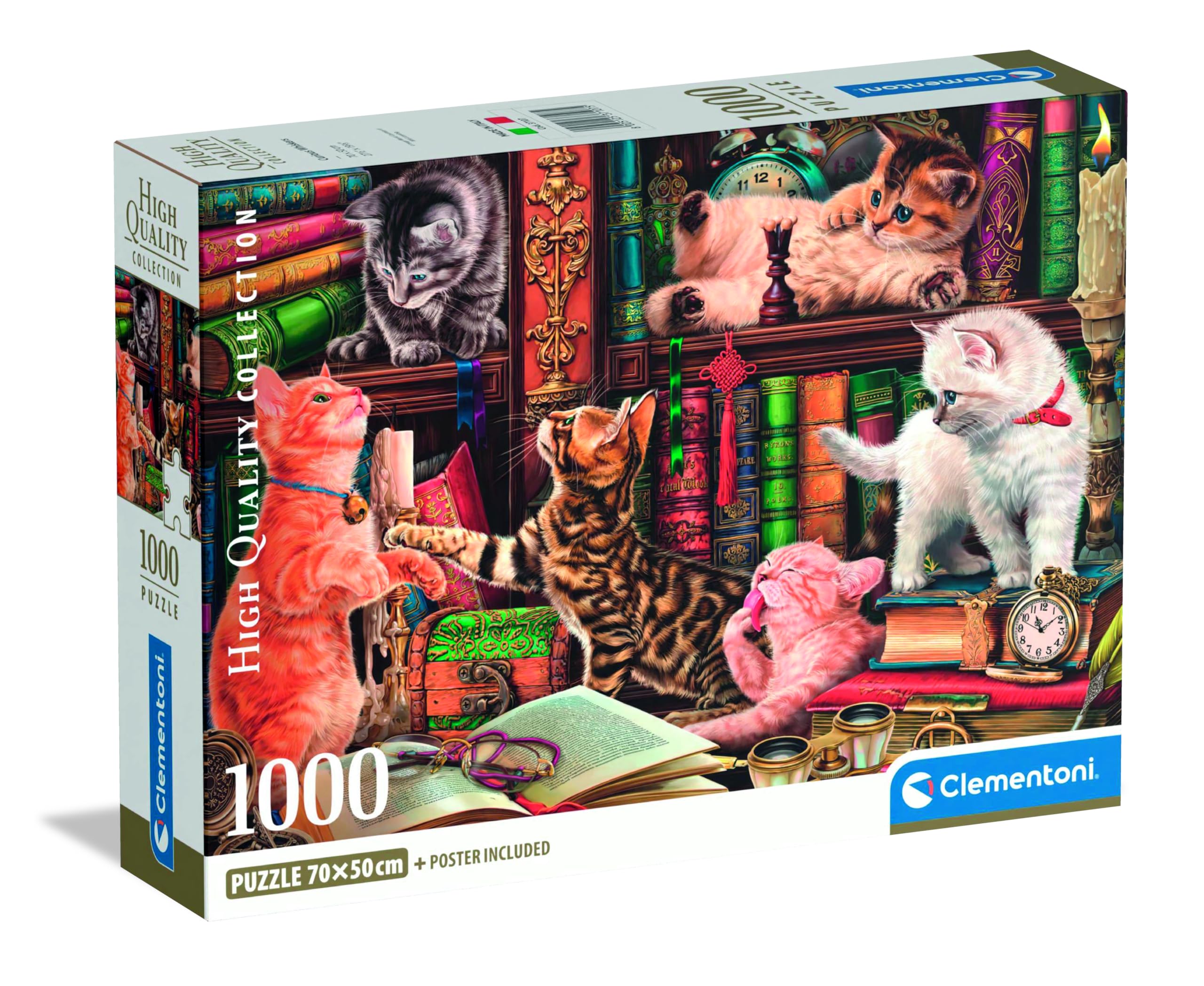 Clementoni Neugierige Katzen Puzzle 1000 Teile Erwachsene - Katzen Puzzle Erwachsene in 70 x 50 cm - Puzzle Erwachsene anspruchsvoll von Clementoni 37107