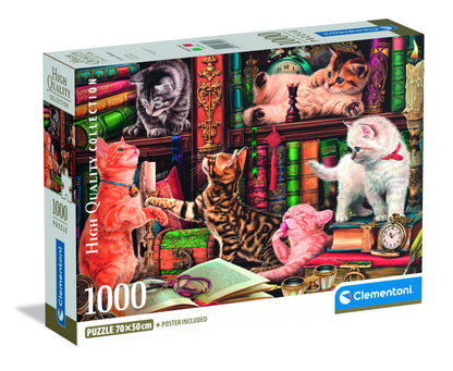 Clementoni Neugierige Katzen Puzzle 1000 Teile Erwachsene - Katzen Puzzle Erwachsene in 70 x 50 cm - Puzzle Erwachsene anspruchsvoll von Clementoni 37107