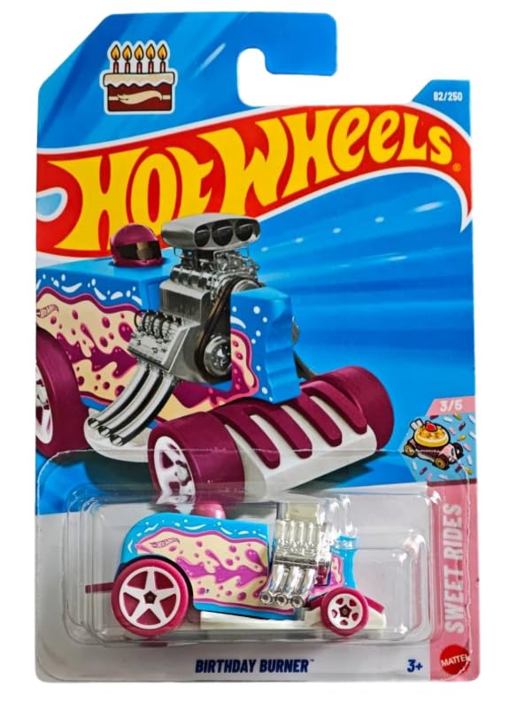 Hot Wheels Birthday Burner  Sweet Rides 3/5, 82/250, 1:64 Scale Diecast Toy Vehicle