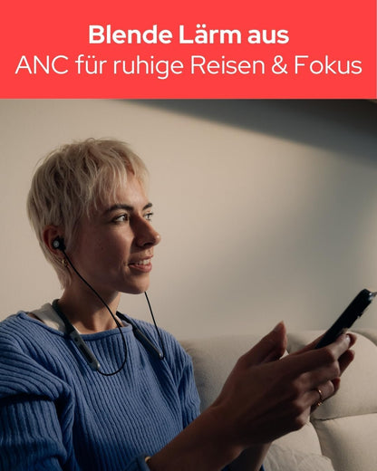 Neckband Truesound Anc Earbuds Bk