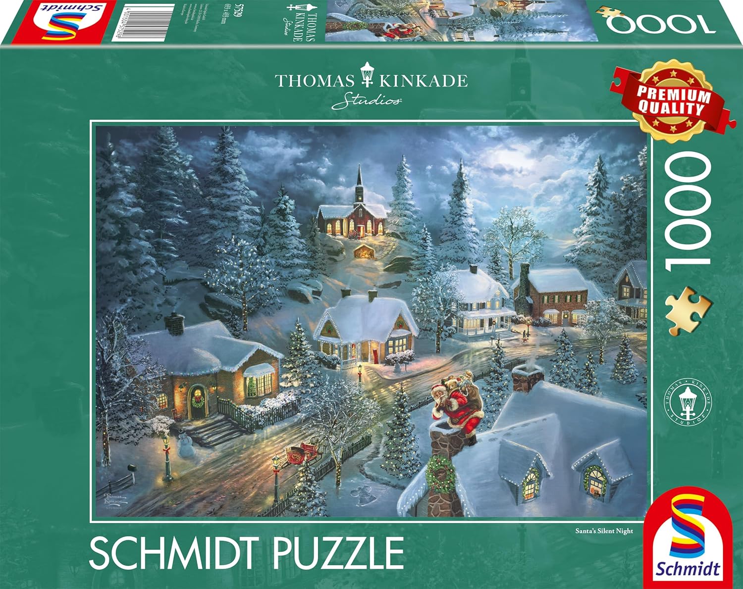Schmidt | Thomas Kinkade: Santa's Silent Night | 1,000 Piece Jigsaw Puzzle | Ages 14+
