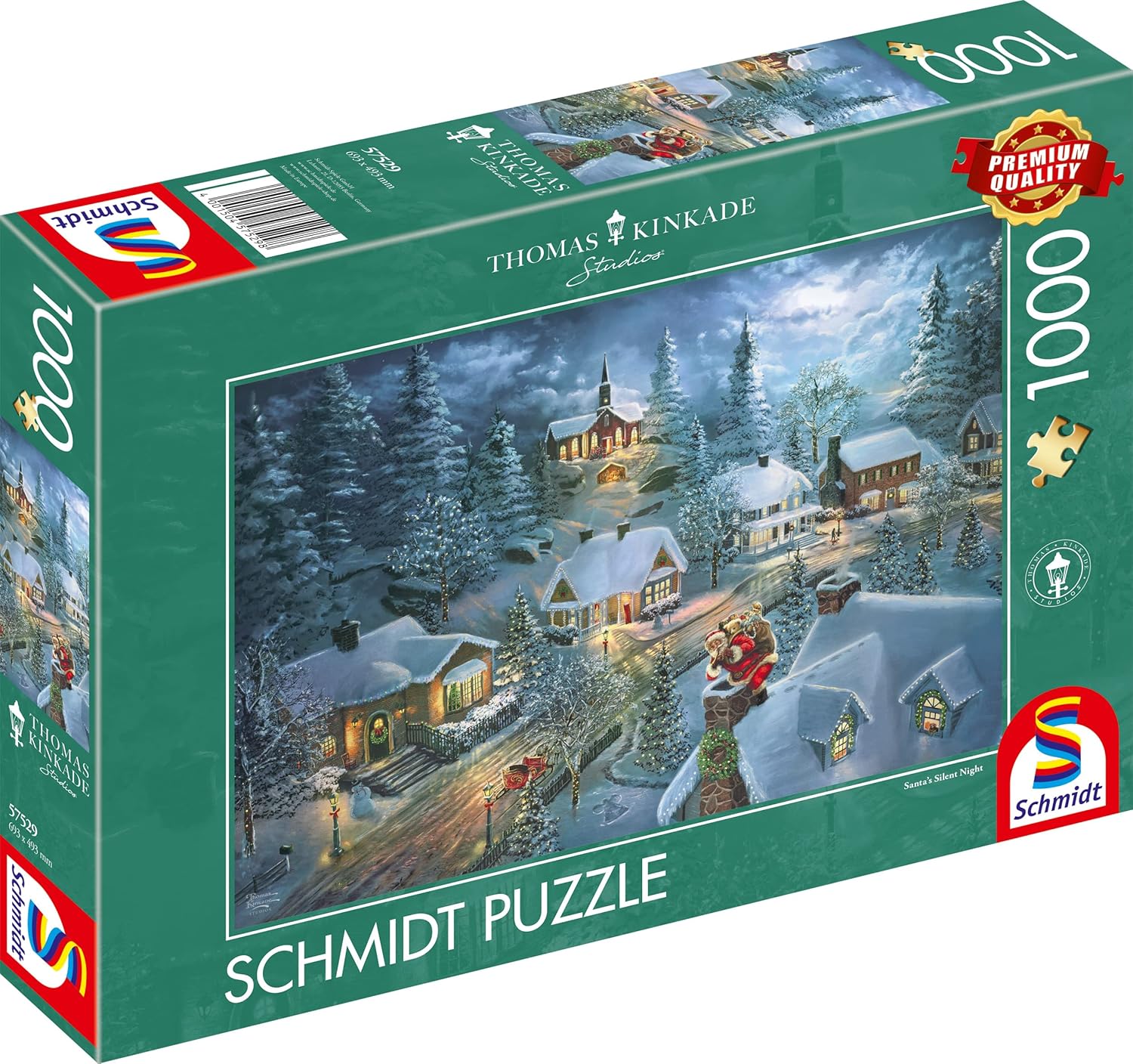Schmidt | Thomas Kinkade: Santa's Silent Night | 1,000 Piece Jigsaw Puzzle | Ages 14+