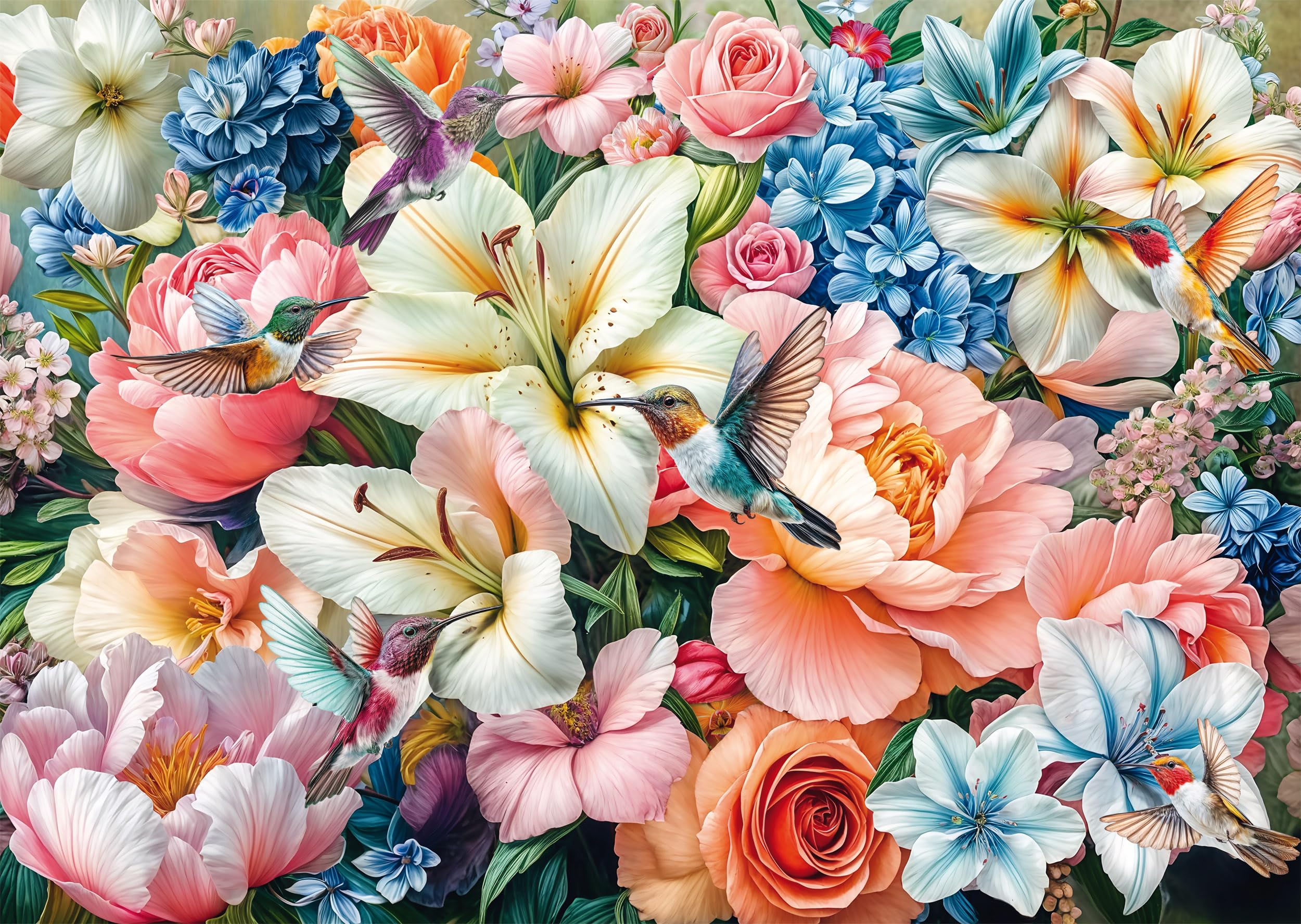 Schmidt Spiele 58891 Flowers in Pastel, 1000 Pieces Puzzle