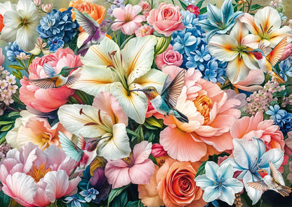Schmidt Spiele 58891 Flowers in Pastel, 1000 Pieces Puzzle