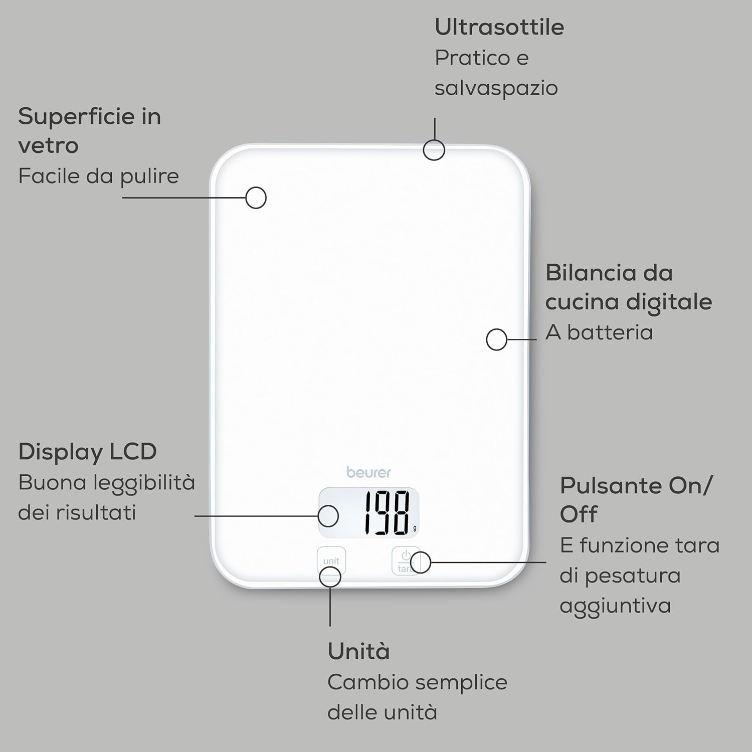 Bilancia Da Cucina Ks59 Pure White
