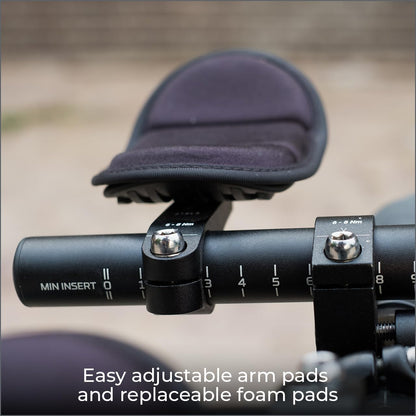 BBB Cycling Aero Bars Maximale Aerodynamik Fahrradlenker Aluminium, Extra lange J-Bend Armlehne für Rennräder Triathlon Lenkerstütze Rutschfeste Fahrradgriffe AeroMax BHB-60, Ø 25.4 / 31.8 mm