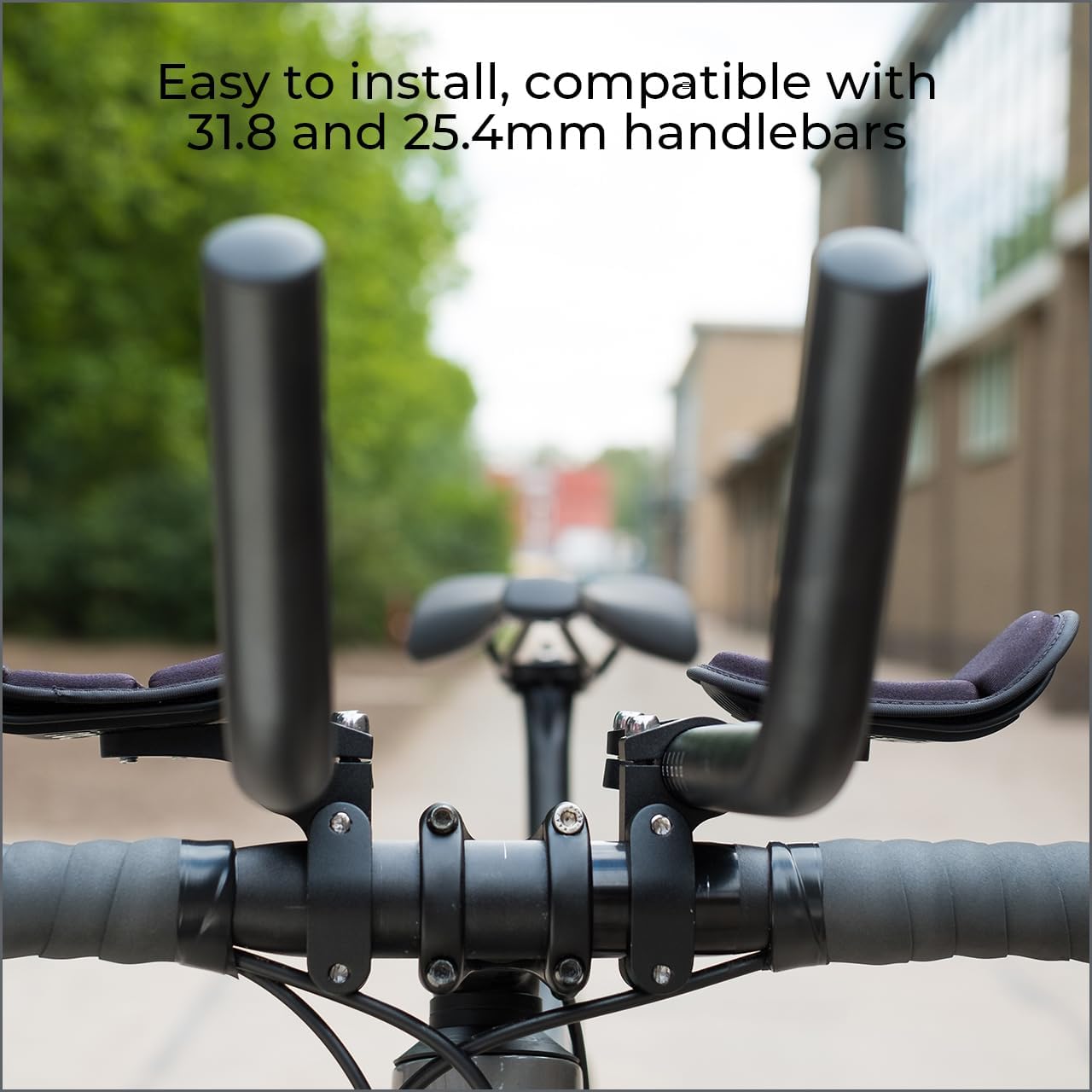 BBB Cycling Aero Bars Maximale Aerodynamik Fahrradlenker Aluminium, Extra lange J-Bend Armlehne für Rennräder Triathlon Lenkerstütze Rutschfeste Fahrradgriffe AeroMax BHB-60, Ø 25.4 / 31.8 mm