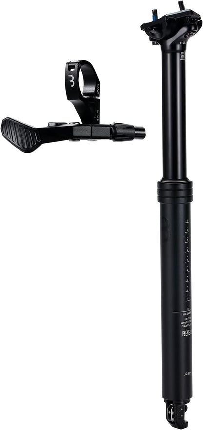 BBB Cycling Höhenverstellbare Sattelstütze mit Remote-Hebel und Kabelsatz – Geeignet für E-Bike, Rennrad, MTB, Trekking & City | LiftPost Dropper BSP-51 31.6 125T 410L