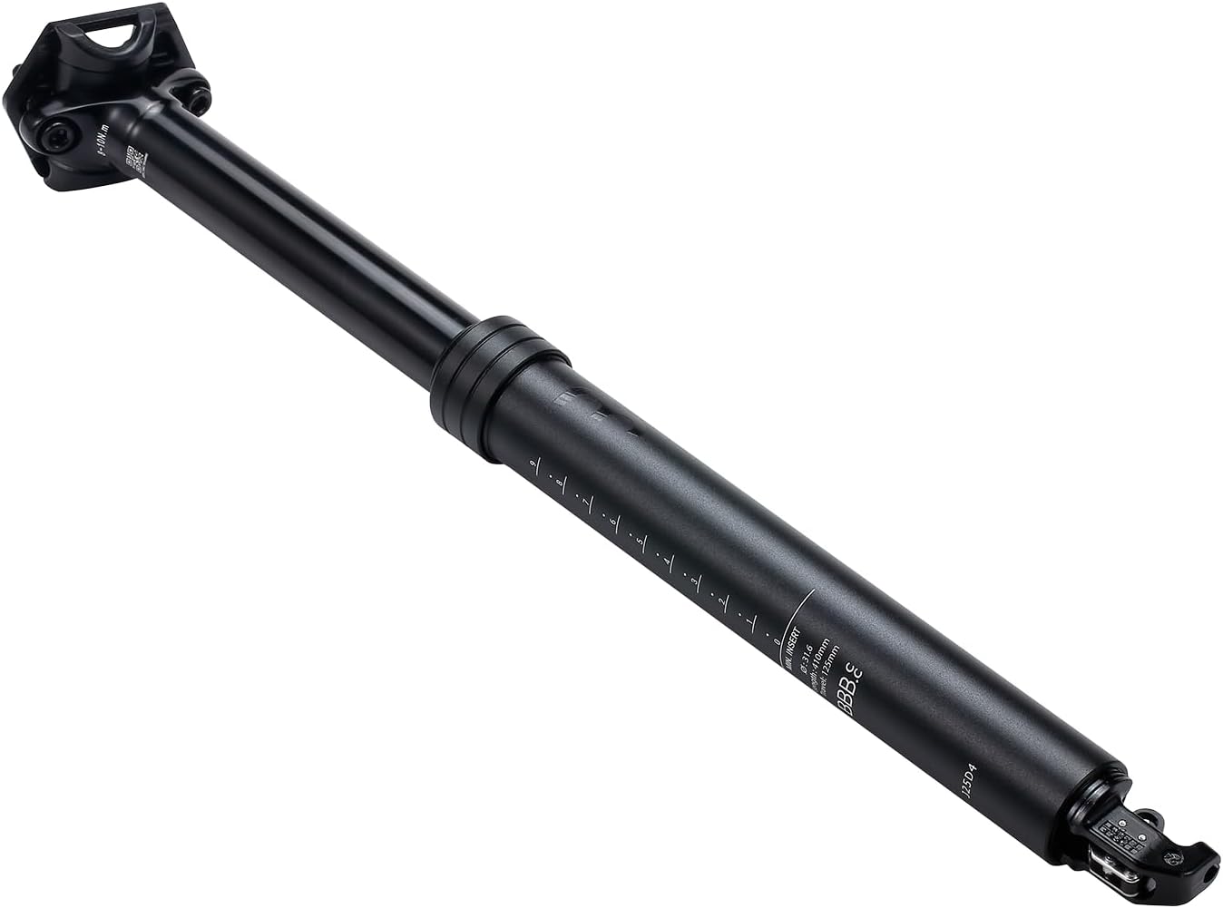 BBB Cycling Höhenverstellbare Sattelstütze mit Remote-Hebel und Kabelsatz – Geeignet für E-Bike, Rennrad, MTB, Trekking & City | LiftPost Dropper BSP-51 31.6 125T 410L