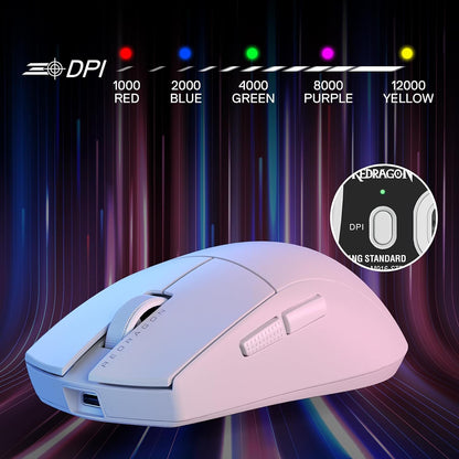 Mouse - Redragon K1Ng Standard M916-Std-1K 2.4G/Bt/Wired - White