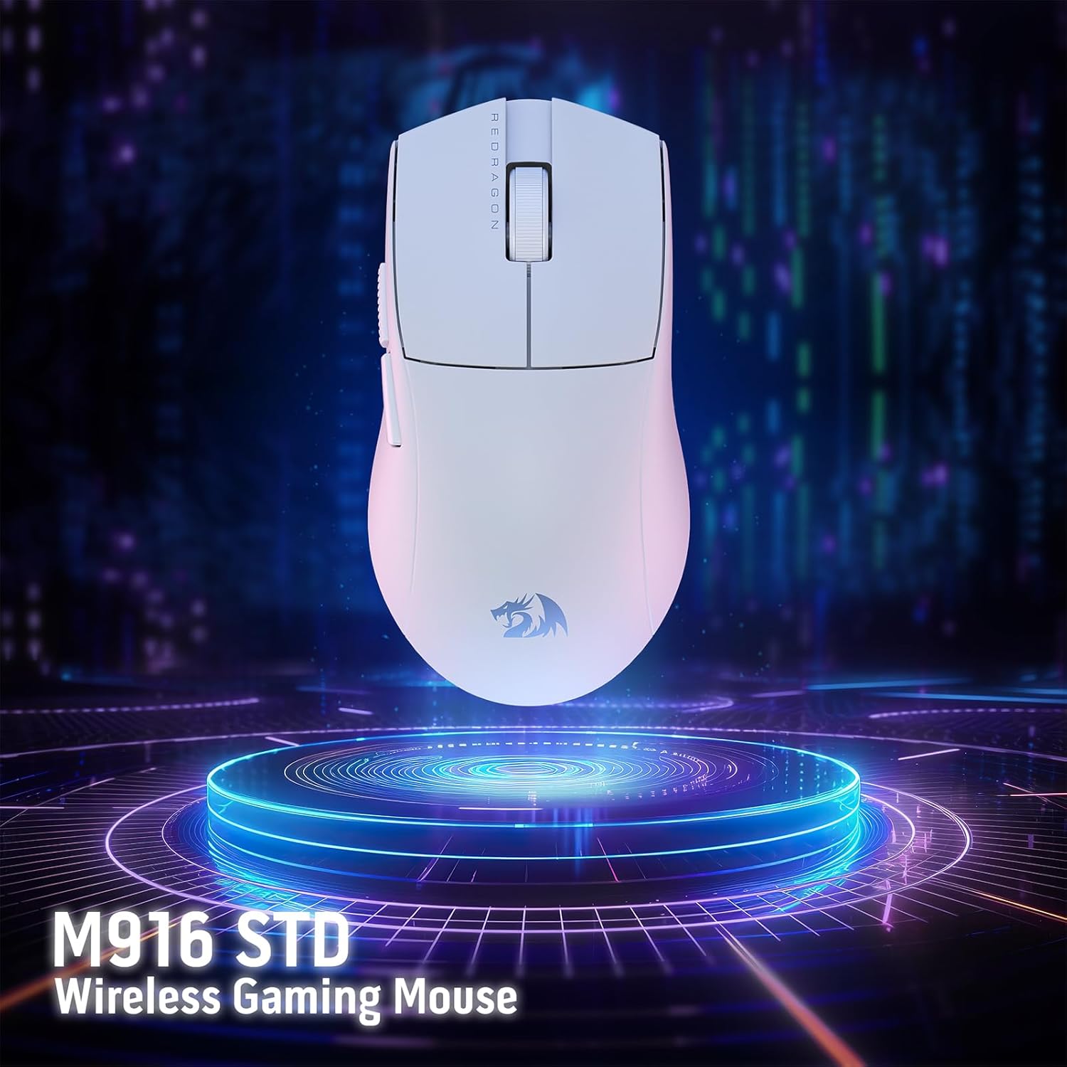 Mouse - Redragon K1Ng Standard M916-Std-1K 2.4G/Bt/Wired - White