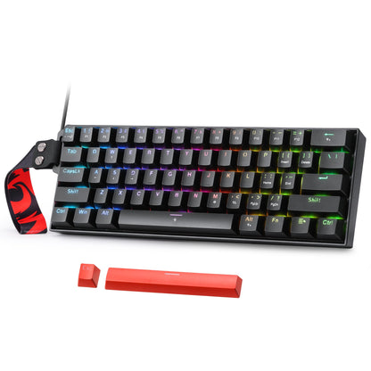 Redragon K617 HE Tastiera da gioco a scatto rapido, 60% 61 tasti tastiera meccanica cablata con azionamento iperrapido, interruttore magnetico ad effetto Hall dedicato, punto di azionamento regolabile
