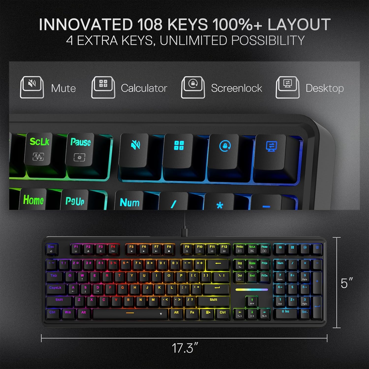 Keyboard - Redragon Antonium 108 K745-Rgb Wired