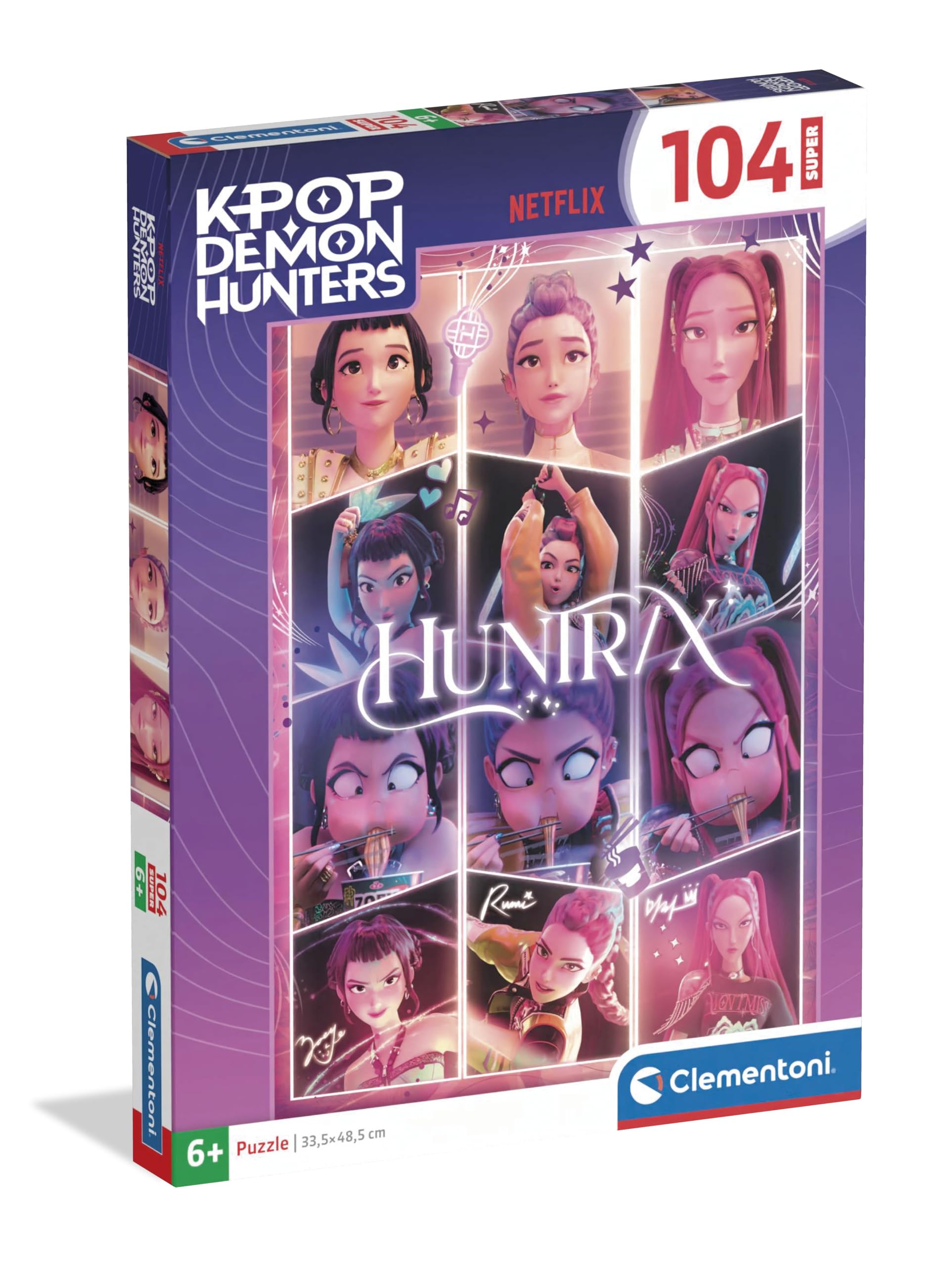 Clementoni Supercolor Kpop Demon Hunters - Puzzle 104 Teile ab 6 Jahren - buntes Kinderpuzzle mit besonderer Leuchtkraft & Farbintensität - Puzzle für Kinder 27242
