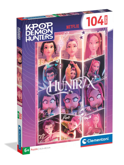 Clementoni Supercolor Kpop Demon Hunters - Puzzle 104 Teile ab 6 Jahren - buntes Kinderpuzzle mit besonderer Leuchtkraft & Farbintensität - Puzzle für Kinder 27242