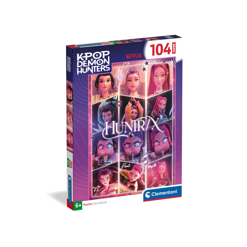 Clementoni Supercolor Kpop Demon Hunters - Puzzle 104 Teile ab 6 Jahren - buntes Kinderpuzzle mit besonderer Leuchtkraft & Farbintensität - Puzzle für Kinder 27242