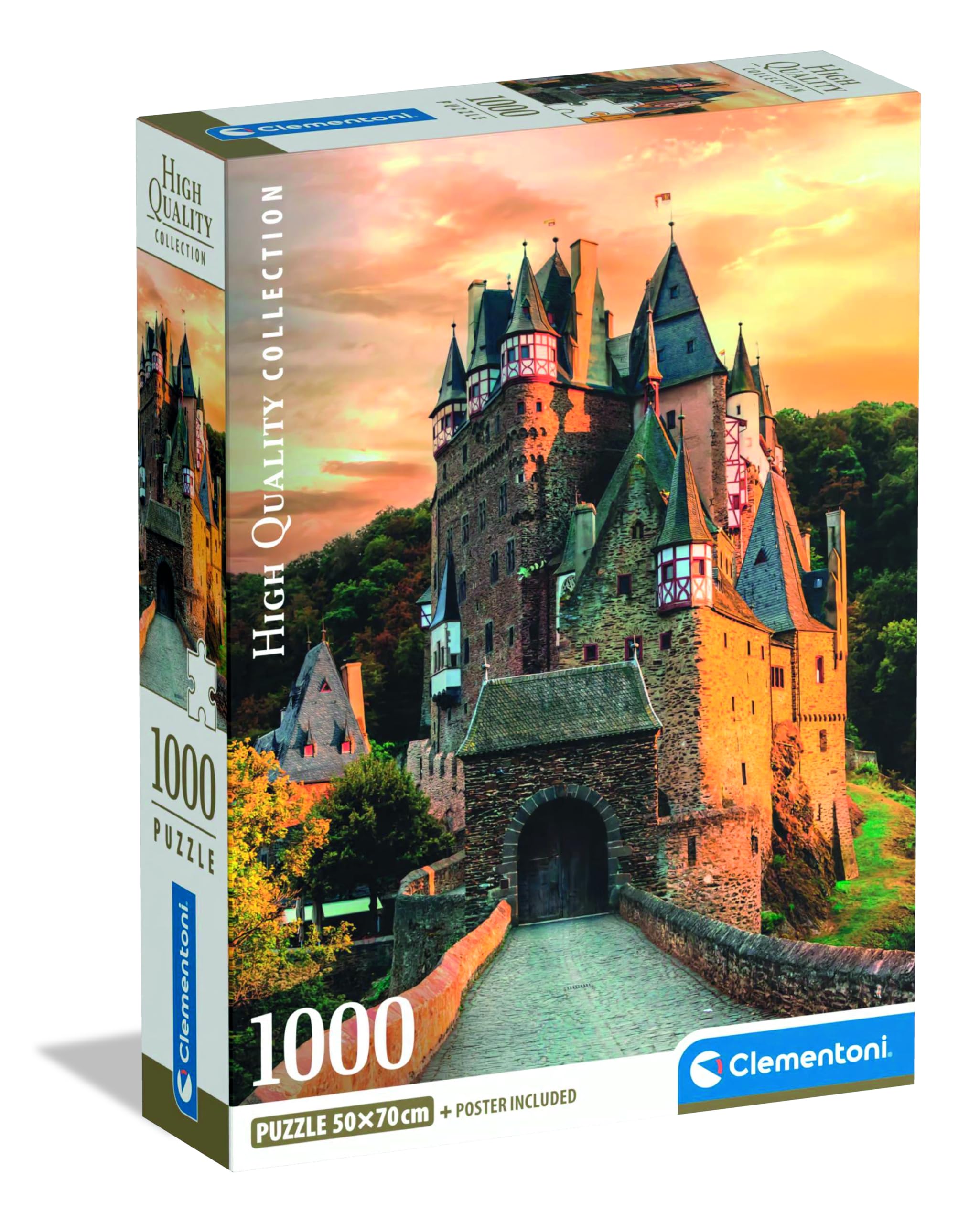 Clementoni Burg Eltz im Sonnenuntergang Puzzle 1000 Teile Erwachsene - Puzzle Erwachsene in 70 x 50 cm - Puzzle Erwachsene anspruchsvoll von Clementoni 37109