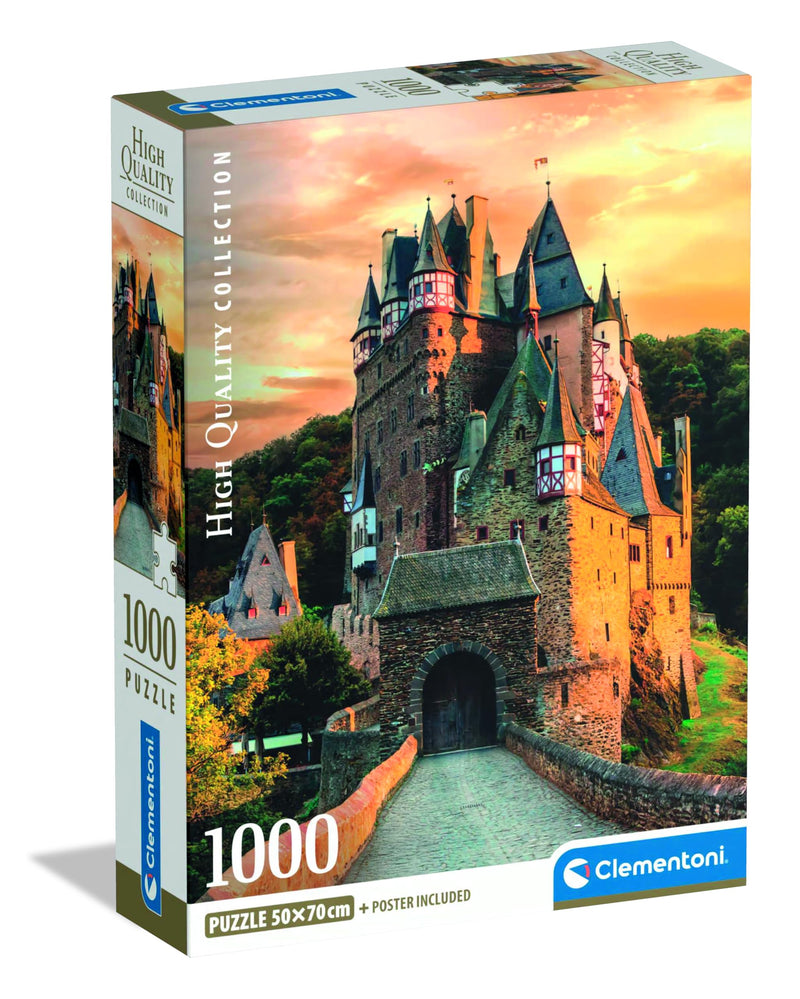 Clementoni Burg Eltz im Sonnenuntergang Puzzle 1000 Teile Erwachsene - Puzzle Erwachsene in 70 x 50 cm - Puzzle Erwachsene anspruchsvoll von Clementoni 37109