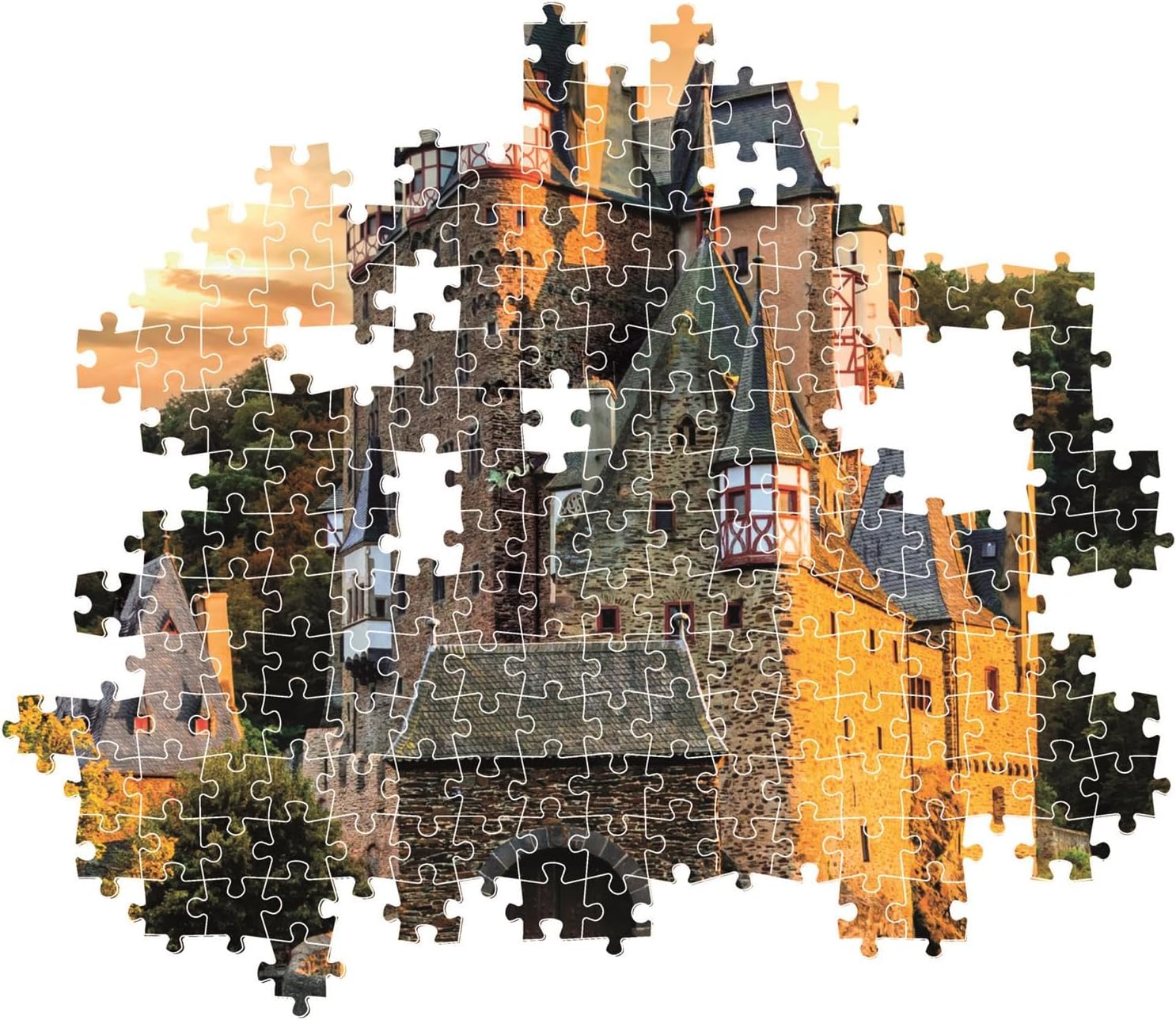Clementoni Burg Eltz im Sonnenuntergang Puzzle 1000 Teile Erwachsene - Puzzle Erwachsene in 70 x 50 cm - Puzzle Erwachsene anspruchsvoll von Clementoni 37109