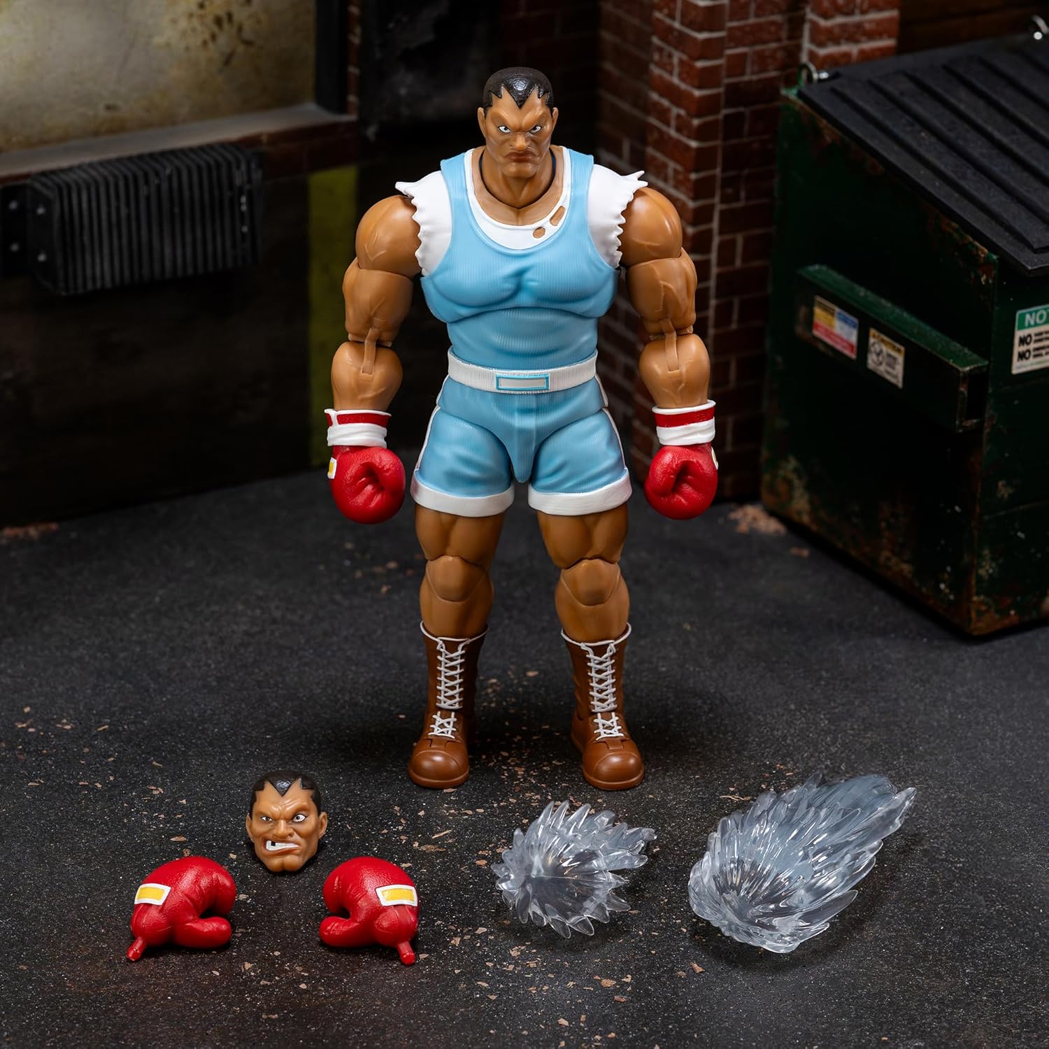 Jada Street Fighter 9335741314R00 Balrog Figure, 17 cm, Movable, with Interchangeable Accessories, Collectible Figure, Age 13+