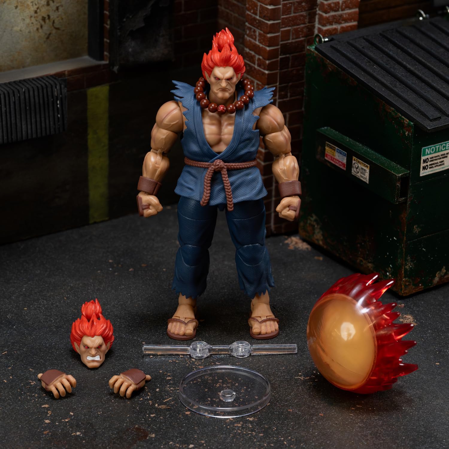 Jada Toys Street Fighter Akuma (15.7 cm) - Movable Collectible and Action Figure from Street Fighter 2: The Final Challengers, with Alternative Head, Hands and Accessories, from 13 Years