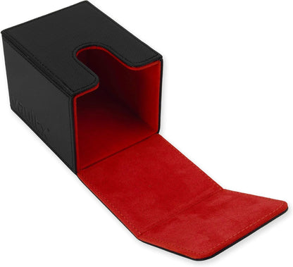 Vault X Toploading Deck Box, 80+ Sleeved Trading Cards, Exo-Tec Material, Magnetic Lid (Black/Red