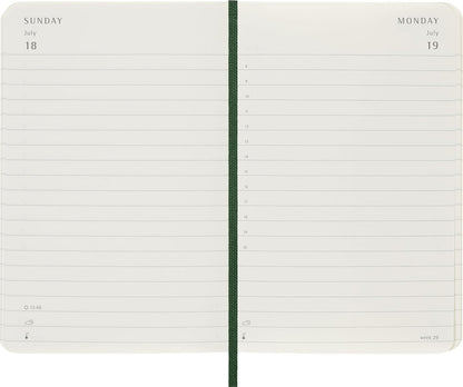 Moleskine Daily Planner 2027, Soft Cover 12 Month Diary with Elastic Closure, Pocket Size 9x14 Cm, Myrtle Green