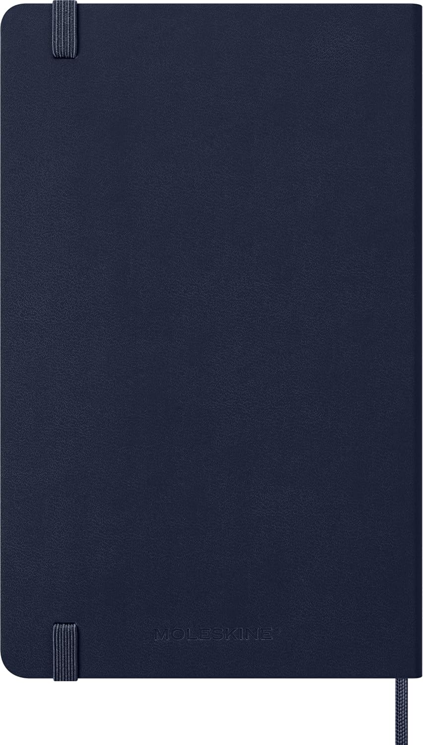 Moleskine Daily Planner 2027, Hard Cover 12 Month Diary with Elastic Closure, Large 13x21 Cm, Sapphire Blue