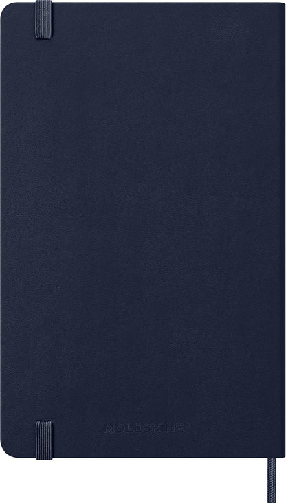 Moleskine Daily Planner 2027, Hard Cover 12 Month Diary with Elastic Closure, Large 13x21 Cm, Sapphire Blue