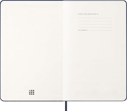Moleskine Daily Planner 2027, Hard Cover 12 Month Diary with Elastic Closure, Large 13x21 Cm, Sapphire Blue