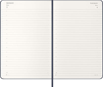 Moleskine Daily Planner 2027, Hard Cover 12 Month Diary with Elastic Closure, Large 13x21 Cm, Sapphire Blue