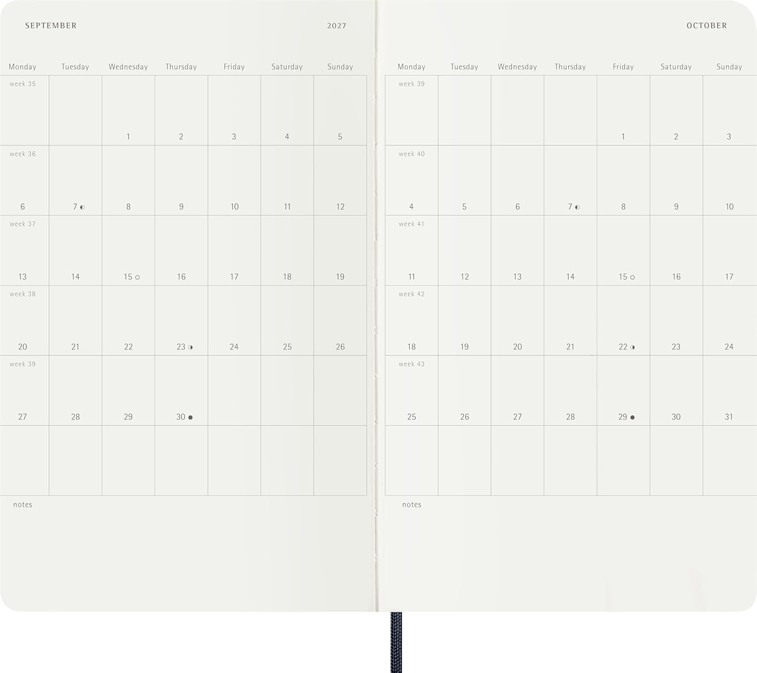 Moleskine Daily Planner 2027, Soft Cover 12 Month Diary with Elastic Closure, Large 13x21 Cm, Sapphire Blue