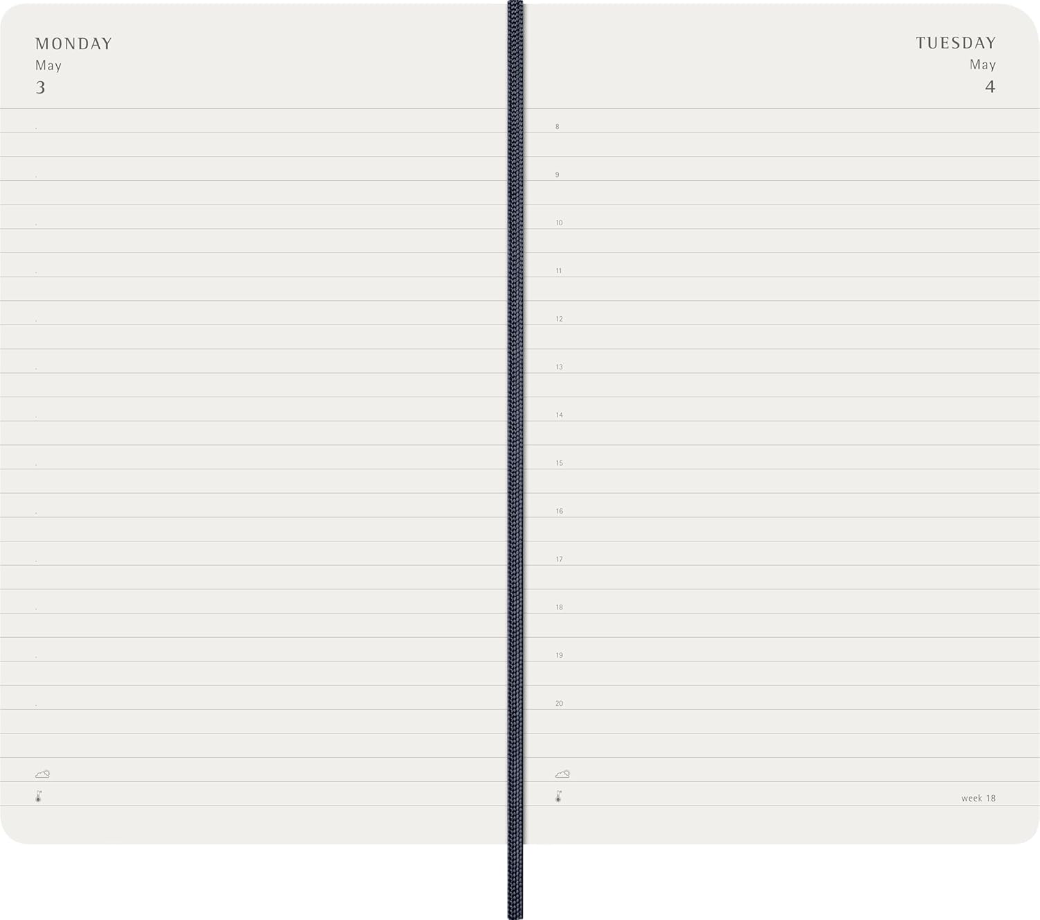 Moleskine Daily Planner 2027, Soft Cover 12 Month Diary with Elastic Closure, Large 13x21 Cm, Sapphire Blue