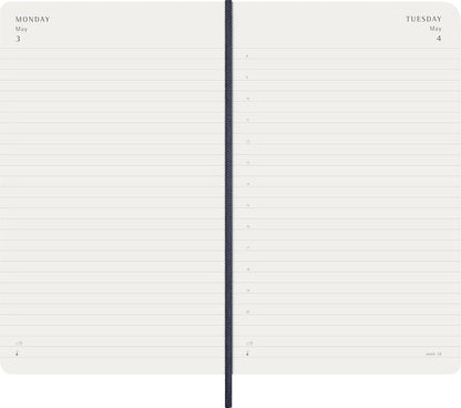 Moleskine Daily Planner 2027, Soft Cover 12 Month Diary with Elastic Closure, Large 13x21 Cm, Sapphire Blue