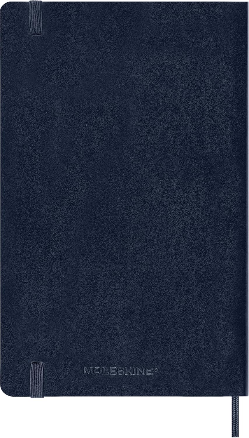 Moleskine Daily Planner 2027, Soft Cover 12 Month Diary with Elastic Closure, Large 13x21 Cm, Sapphire Blue