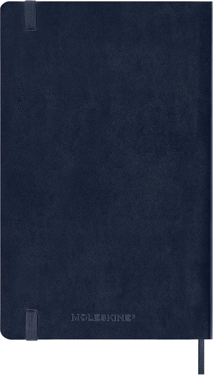 Moleskine Daily Planner 2027, Soft Cover 12 Month Diary with Elastic Closure, Large 13x21 Cm, Sapphire Blue