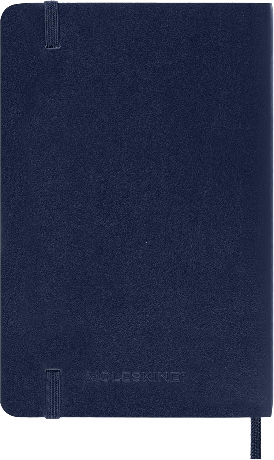 Moleskine Daily Planner 2027, Soft Cover 12 Month Diary with Elastic Closure, Pocket Size 9x14 Cm, Sapphire Blue