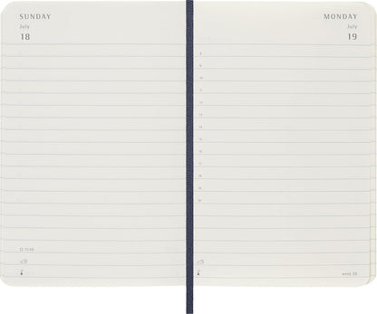 Moleskine Daily Planner 2027, Soft Cover 12 Month Diary with Elastic Closure, Pocket Size 9x14 Cm, Sapphire Blue