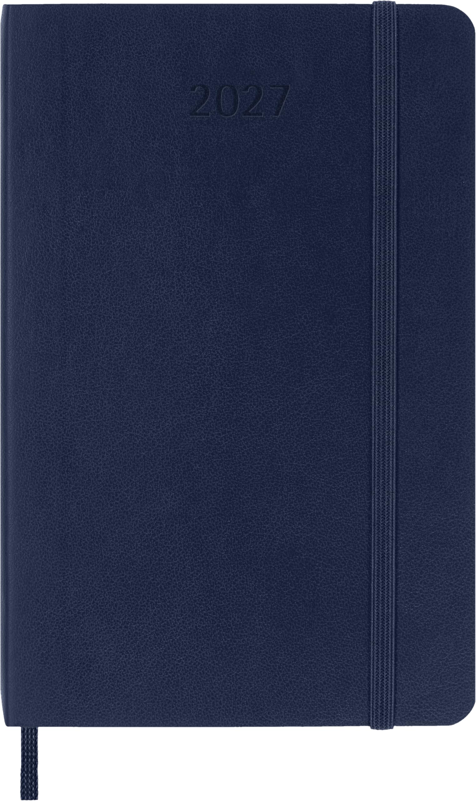 Moleskine Daily Planner 2027, Soft Cover 12 Month Diary with Elastic Closure, Pocket Size 9x14 Cm, Sapphire Blue