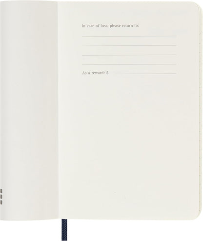 Moleskine Daily Planner 2027, Soft Cover 12 Month Diary with Elastic Closure, Pocket Size 9x14 Cm, Sapphire Blue