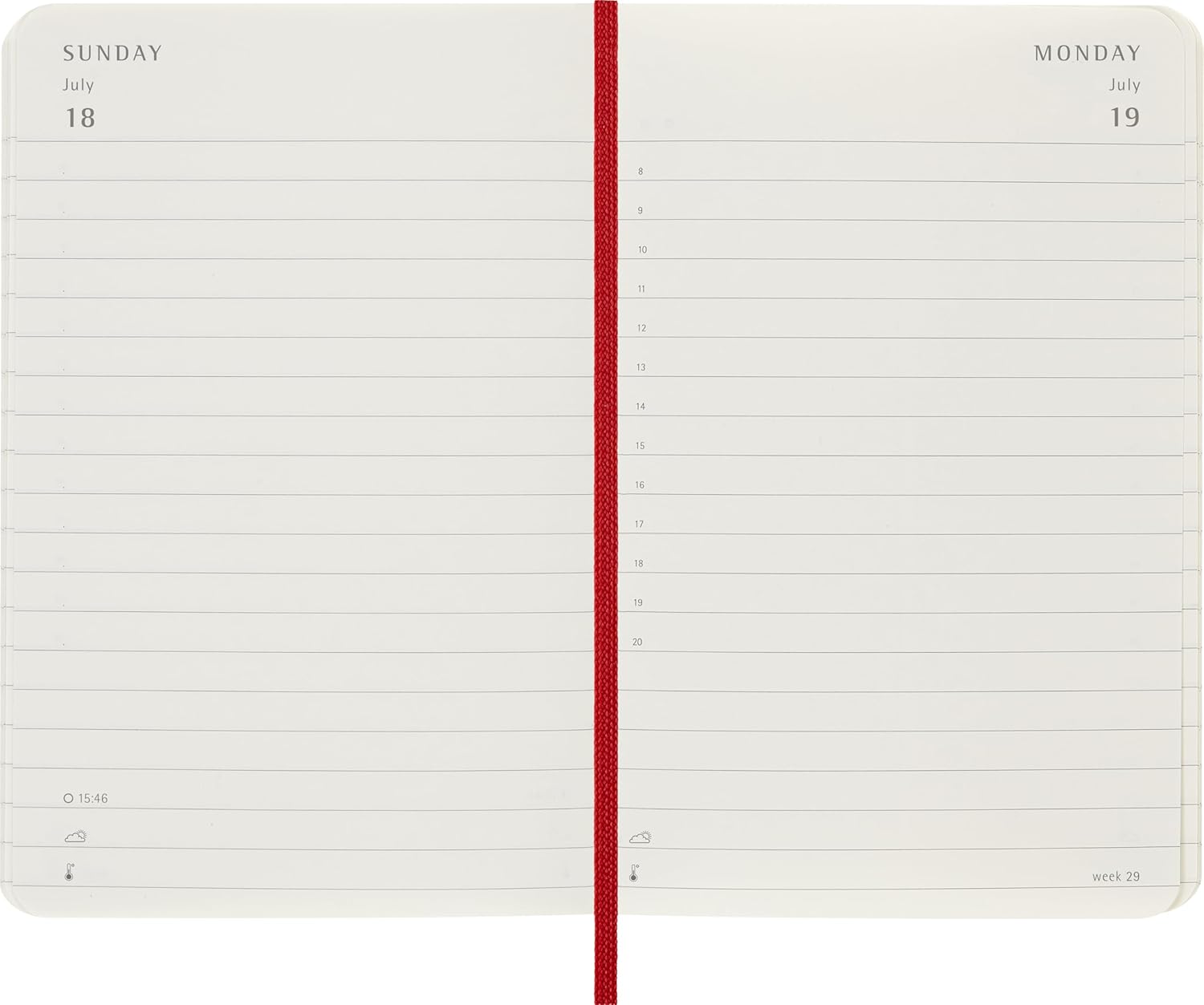 Moleskine Daily Planner 2027, Soft Cover 12 Month Diary with Elastic Closure, Pocket Size 9x14 Cm, Scarlet Red