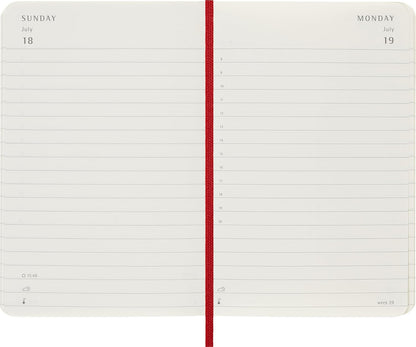 Moleskine Daily Planner 2027, Soft Cover 12 Month Diary with Elastic Closure, Pocket Size 9x14 Cm, Scarlet Red