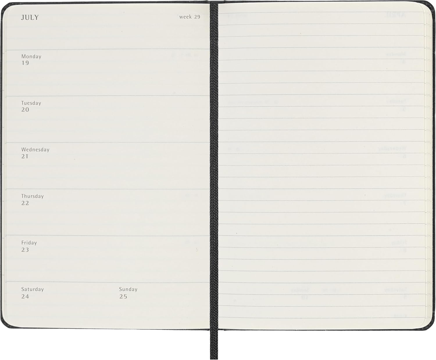 Moleskine Weekly Planner 2027, Hard Cover 12 Month Diary with Space for Notes and Elastic Closure, Pocket Size 9x14 Cm, Black