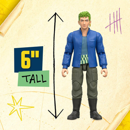 One Piece Actionfigur Zorro, 15,24 cm, mit 5 Zubehörteilen, enthält austauschbare Schwerter, austauschbares Gesicht und Berry-Münzen-Sockel zum Präsentieren