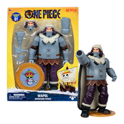 One Piece Wapol 6.5″ (16.5 cm) Action Figure with 4 Accessories. Includes Swappable Cannon Head, Detachable Arm Cannon, Cape, and Berry Coin Display Base