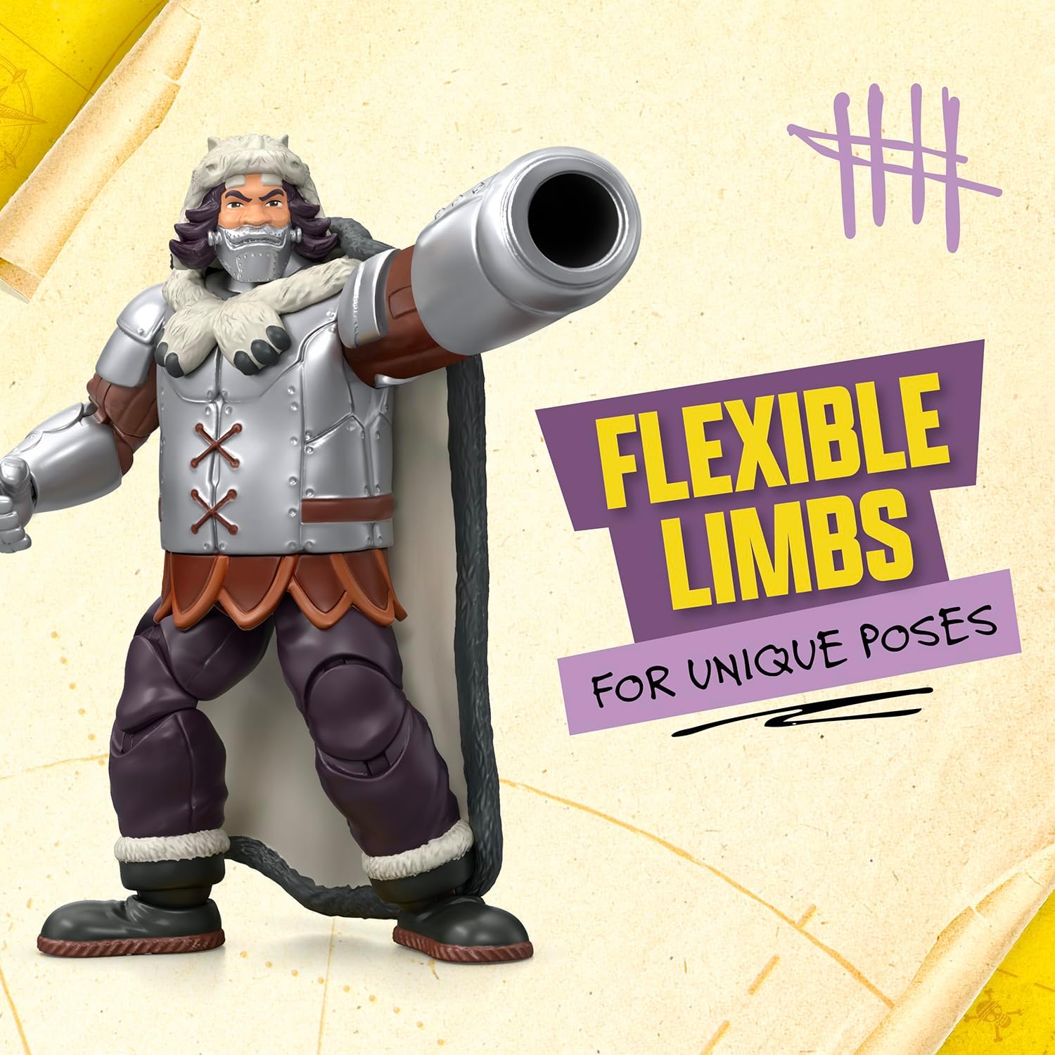 One Piece Wapol 6.5″ (16.5 cm) Action Figure with 4 Accessories. Includes Swappable Cannon Head, Detachable Arm Cannon, Cape, and Berry Coin Display Base