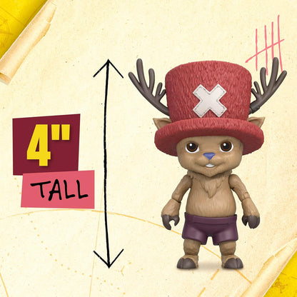 One Piece Tony Tony Chopper - Action figure da 10 cm, con 6 accessori, include espressioni facciali intercambiabili, borsa medica, fiala medica e base per esporre monete ai frutti di bosco