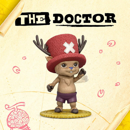 One Piece Tony Tony Chopper - Action figure da 10 cm, con 6 accessori, include espressioni facciali intercambiabili, borsa medica, fiala medica e base per esporre monete ai frutti di bosco